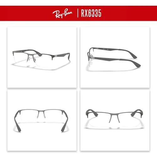 Ray Ban Eyeglasses RB6335 2855 Mens Frame 54-17-145 Gun Metal Gray Excellent 3