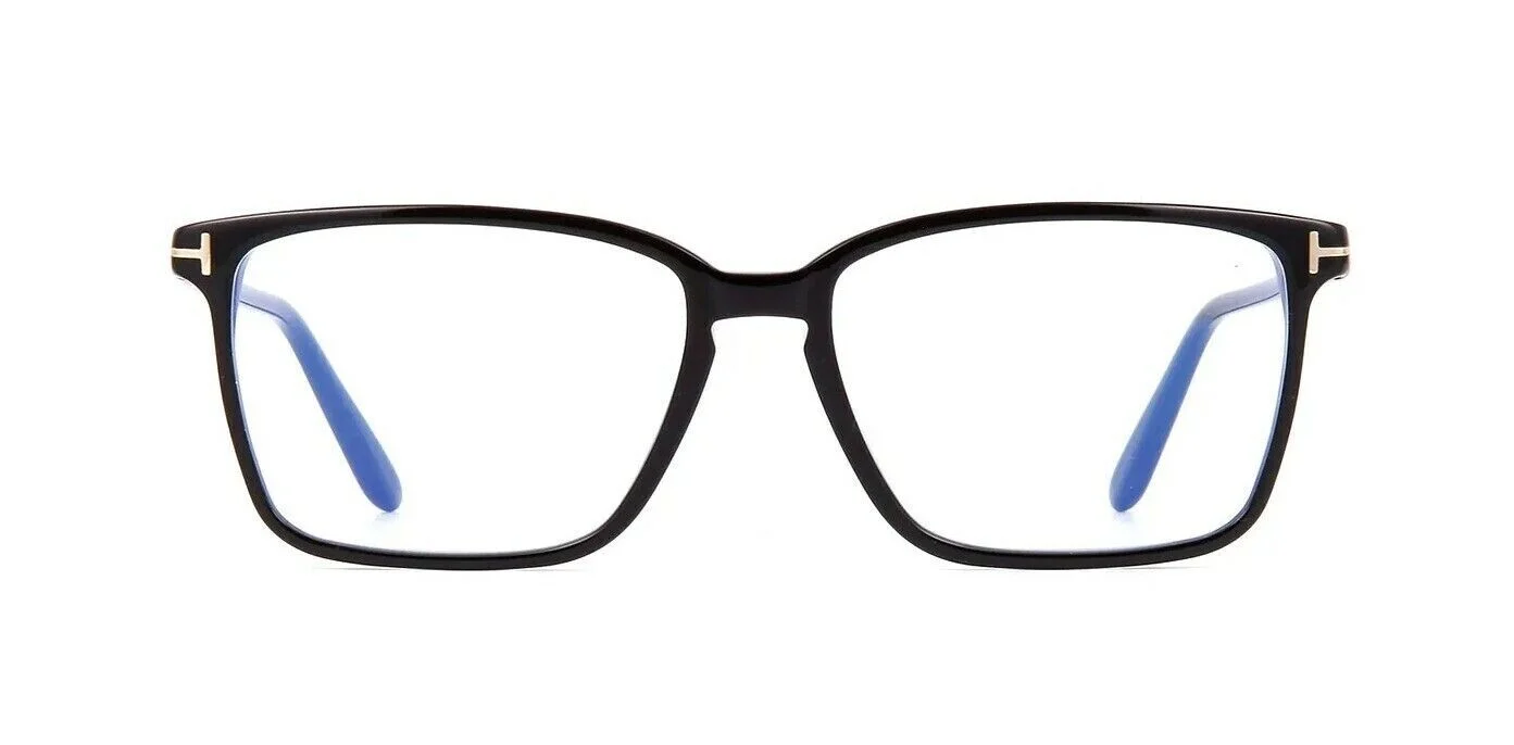 Tom Ford Eyeglasses FT 5696 B 001 Shiny Black Frame Clear Demo Lens 56mm New 2