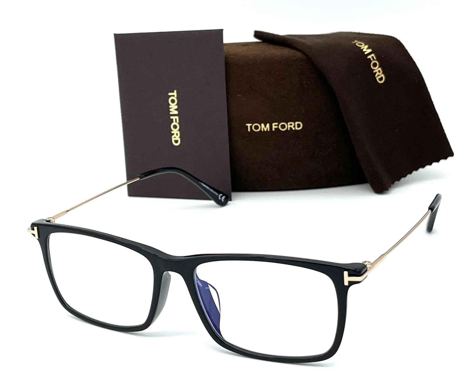 Tom Ford FT5758 001 Shiny Black / Demo Lens 56mm Eyeglasses TF5758 2