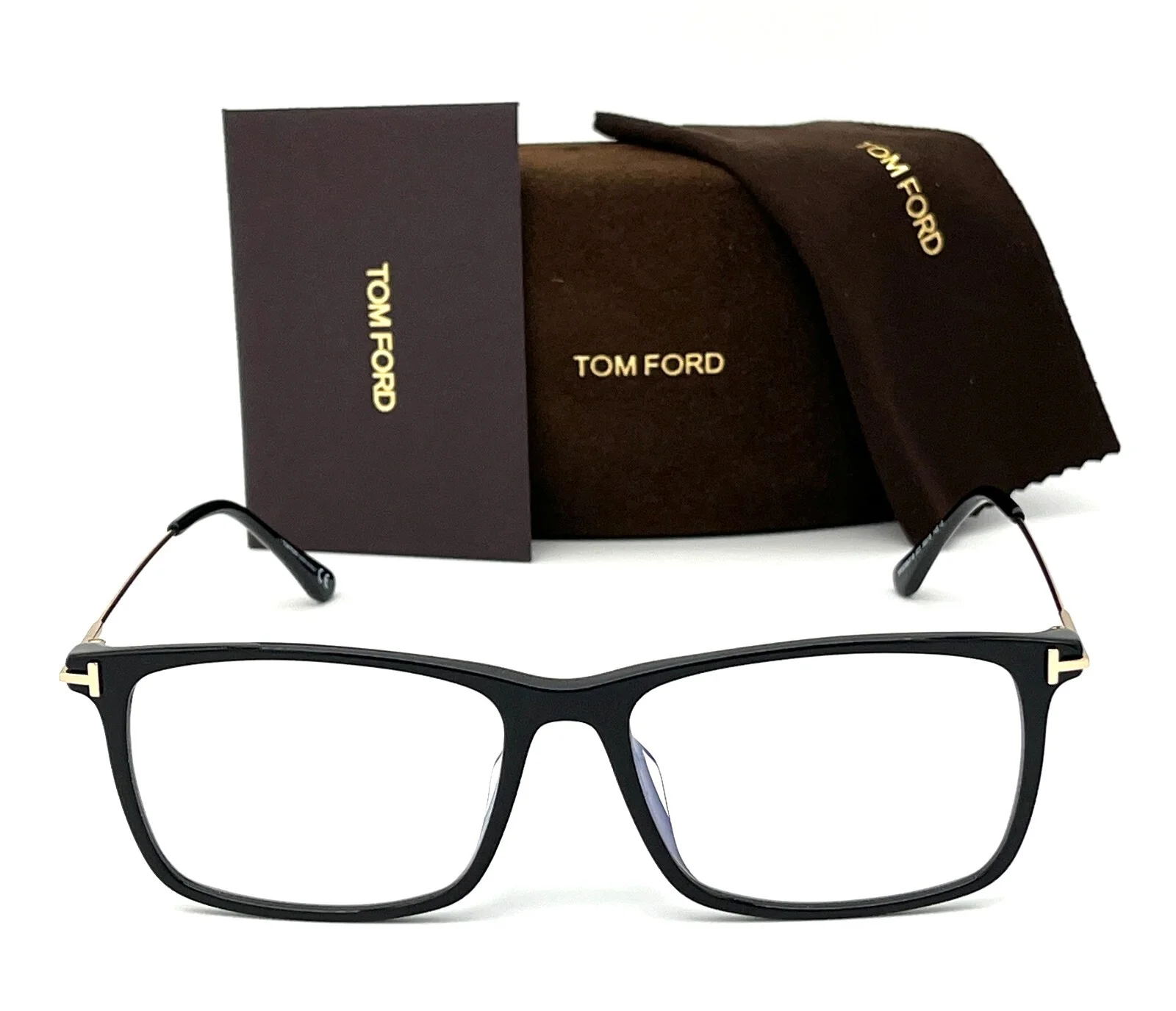 Tom Ford FT5758 001 Shiny Black / Demo Lens 56mm Eyeglasses TF5758 3